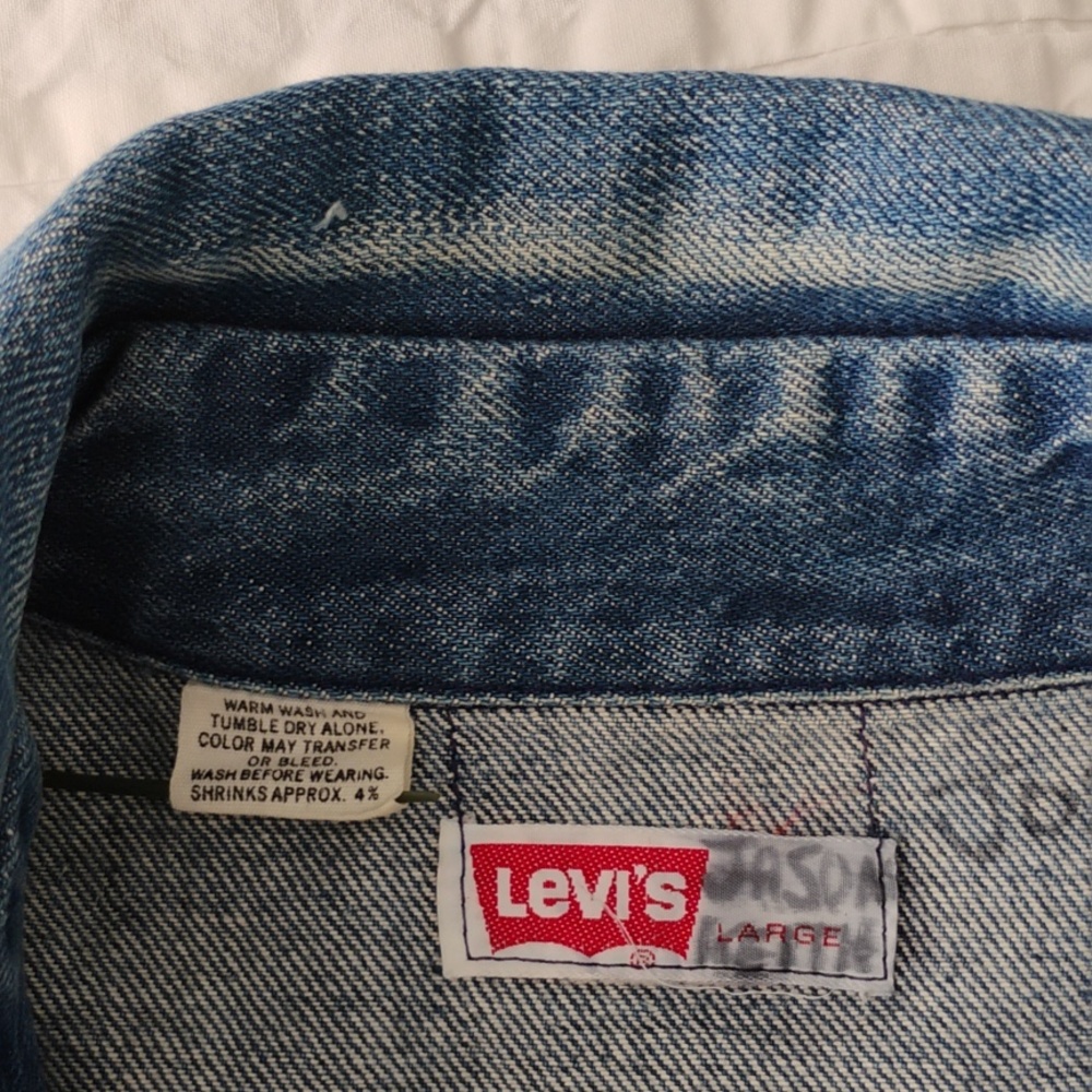 Vintage Levi's Orange Tab Heavy Denim Workshirt - L - Picture 7 of 14